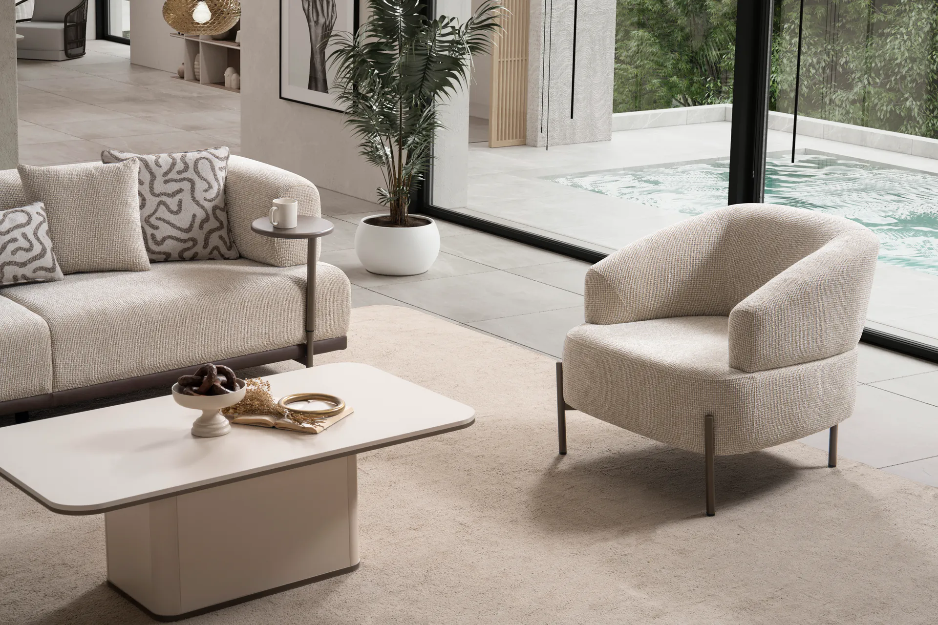 Verona Krem Koltuk Takımı